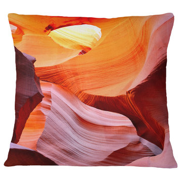 Inside Upper Antelope Canyon Landscape Photography Throw Pillow, 16"x16"