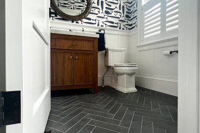 Example of a classic powder room design in Boston