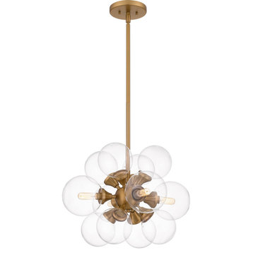 Glinda 4-Light Pendant, Brushed Weathered Brass