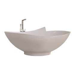 ADM Bathroom Design - ADM Circular Freestanding Bathtub, Glossy White, 70.9" - Bathtubs