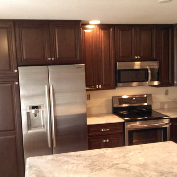 Kitchen Cabinet Replacement from Oak to Walnut stained Maple