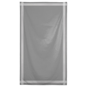 Gray Striped Border 58 x 102 Outdoor Tablecloth