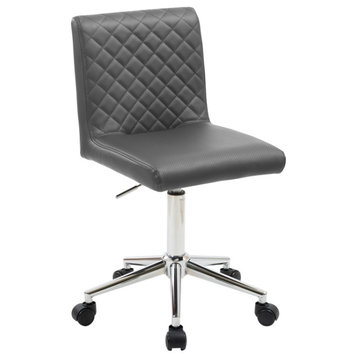 Barry 24.5" Faux Leather Swivel Office Chair in Gray