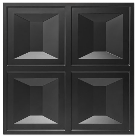 Art3d Drop Ceiling Tiles 12 Sheets PVC Decorative Glue up Ceilng Panels 2x2ft, Black