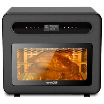 26 QT Steam Convection Oven Countertop 50 Cooking Presets -Black Stainless Steel