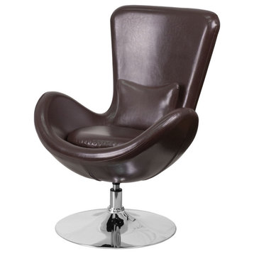 Roseto FFIF52663 30"W Leather Accent Chair - Brown