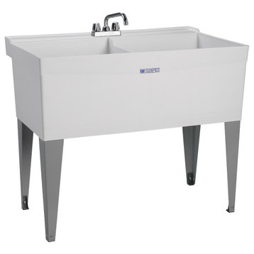 Mustee 27F Utilatwin® Double Laundry Tub, 40" x 24", White