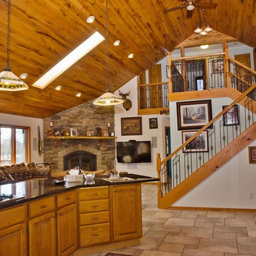 Open Concept Rustic Family Room