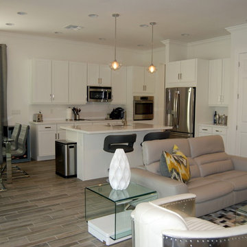 Contemporary, Warm with Rustic touches