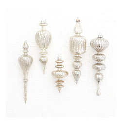 SILVERED FINIAL DROPS - SET OF 5 - Products