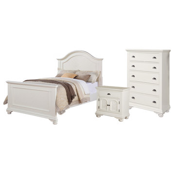 Addison 3-Piece Bed Set, Full, White