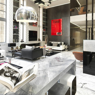 Interior marble coverings for living rooms | Penthouse by FNA & Partners