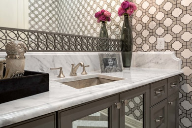 Powder room - transitional powder room idea in Austin