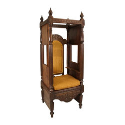 Indo-Portuguese Solid Rosewood Confessional Chair - Armchairs And Accent Chairs
