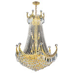 Crystal Lighting Palace - French Empire 15-Light Gold Finish Crystal Regal Chandelier - This stunning 15-light Crystal Chandelier only uses the best quality material and workmanship ensuring a beautiful heirloom quality piece. Featuring a radiant gold finish and finely cut premium grade crystals with a lead content of 30%, this elegant chandelier will give any room sparkle and glamour.