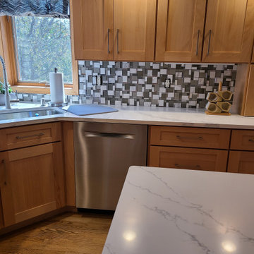 Contemporary Kitchen Remodel Done in a Natural Shaker Door