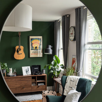 Green living room in Dulwich