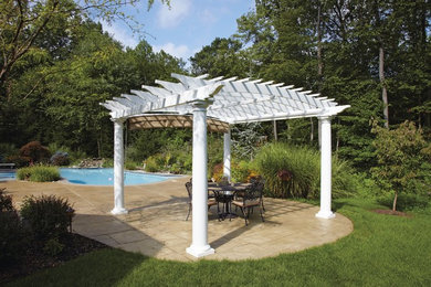 Standard Arched Poolside Pergola with Shade Canopy
