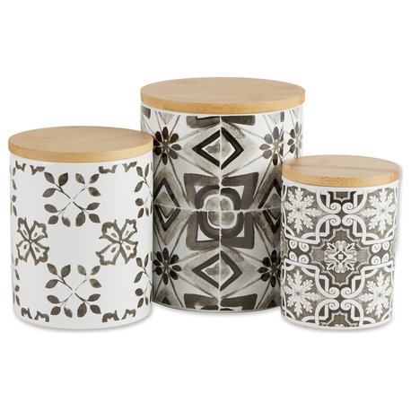 Black Tile Ceramic Canister Set/3