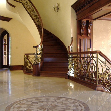 37_Captivating & Elegant Mahogany & Bronze Finish Staircase, Rockville, MD 20854