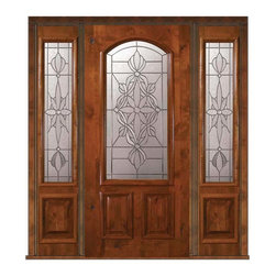 Prehung Sidelights Door 80 Wood Alder Evangeline Arch Lite Glass - Front Doors