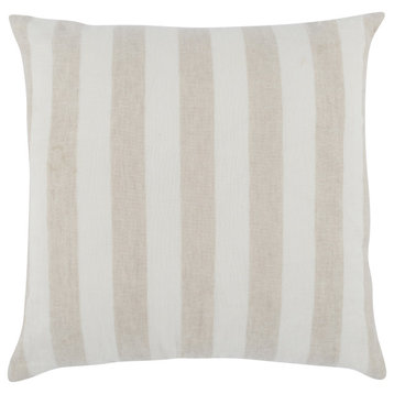 Atty 26" Square Throw Pillow, Ivory Natural