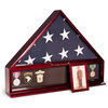 Mahogany Handcrafted Military Flag and Medal Display Case, 4"x6" Picture Frame