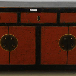 Red & Black Lacquered Buffet Cabinet - Buffets And Sideboards