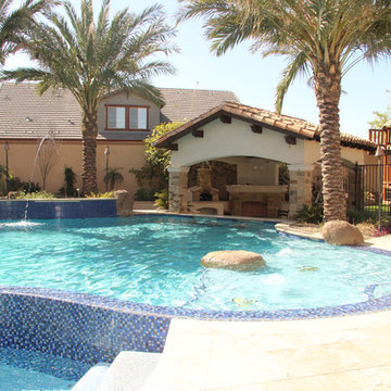 Backyard Oasis - Pool, Spa, Swim-Up Bar, Grotto, Slides & Water Features