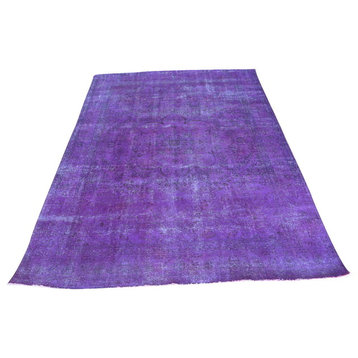9'9x12'10 Handmade Overdyed Purple Persian Tabriz Oriental Rug