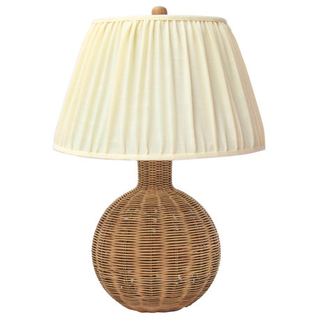 Pallora Cream & Natural Rattan Table Lamp