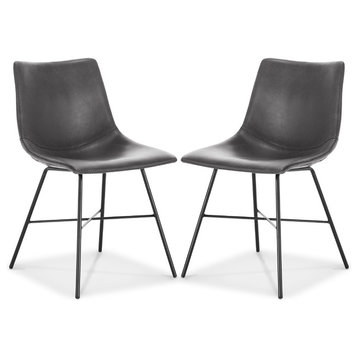 Poly and Bark Paxton Dining Chair, Set of 2, Gray