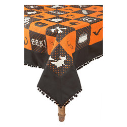 Xia Home Fashions - Halloween Patchwork Tablecloth, 50"x50" - Tablecloths