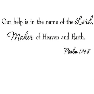 Our Help is in the Name of the Lord Psalm 124:8 Wall Decal