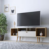 Theodore 63" TV Stand, Off White and Cinnamon