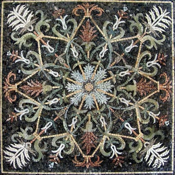 Ornamental Floral Mosaic - Hans I, 35" X 35"