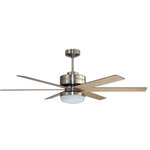 Litex - Litex RS54BNK6LR Rossman - Single Light LED Ceiling Fan - No. of Rods: 8.00  Mounting DirRossman Single Light Brushed Nickel Glaze *UL Approved: YES Energy Star Qualified: YES ADA Certified: n/a  *Number of Lights: Lamp: 2-*Wattage:6.5w Medium Base LED (A15) bulb(s) *Bulb Included:Yes *Bulb Type:Medium Base LED (A15) *Finish Type:Brushed Nickel Finish Ceiling Fan