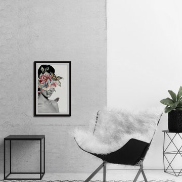 "Blooming Floral Beauty" Framed Painting Printwoman