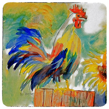 Betsy Drake Betsy's Rooster Coaster Set of 4