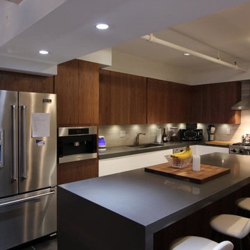 Modern Wood + White Kitchen Remodel - Chelsea, NYC