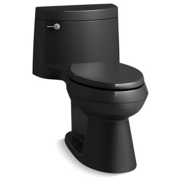Kohler Cimarron 1-Piece Elongated 1.28 GPF Toilet, Left-Hand Lever, Black