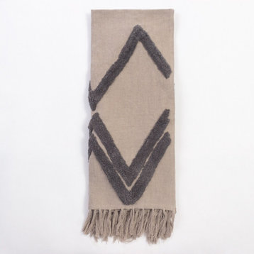 Arcadin Linen Throw Blanket, Charcoal