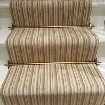 Striped Carpet Runner to Stairs