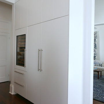 Built in Wine Cooler Compliments Traditional Sub Zero Refrigeration in this Cont