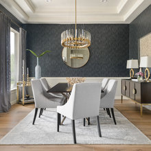 Dining Room with drum lighting