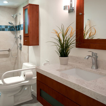 Universal Design Linear Shower in La Jolla - CairnsCraft Design & Remodel