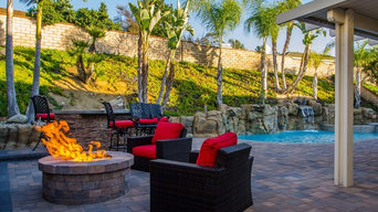 Backyard Pool Deck - Spa Steps – BBQ - Fire Pit Gathering Area - VIEW 1