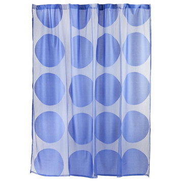 DII 72" Modern Style Fabric Lace Circle Shower Curtain in Blueberry