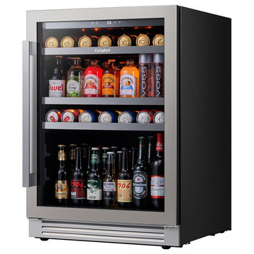 Ca'Lefort 220 Can 24" Beverage Refrigerator Built-In Soda Drink Cooler Low Noise