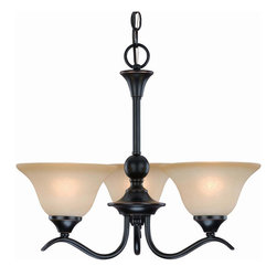 Dover Series Oil Rubbed Bronze 3 Light Chandelier - Chandeliers